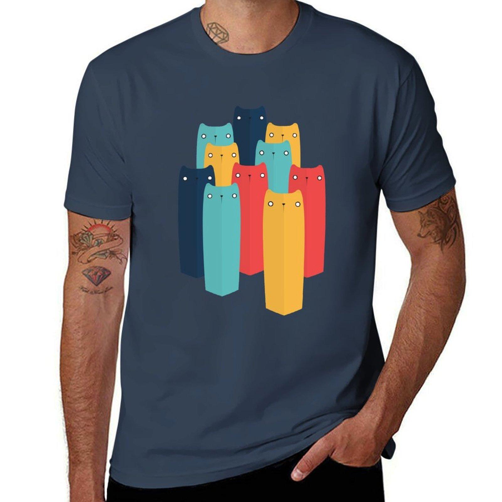 Cats Tshirt Stain Resistant Casual Tee S