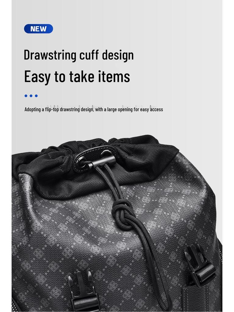 Men's Trendy High-End Business Laptop Backpack - Large Capacity Travel & Schoolbag with Old Flower Design