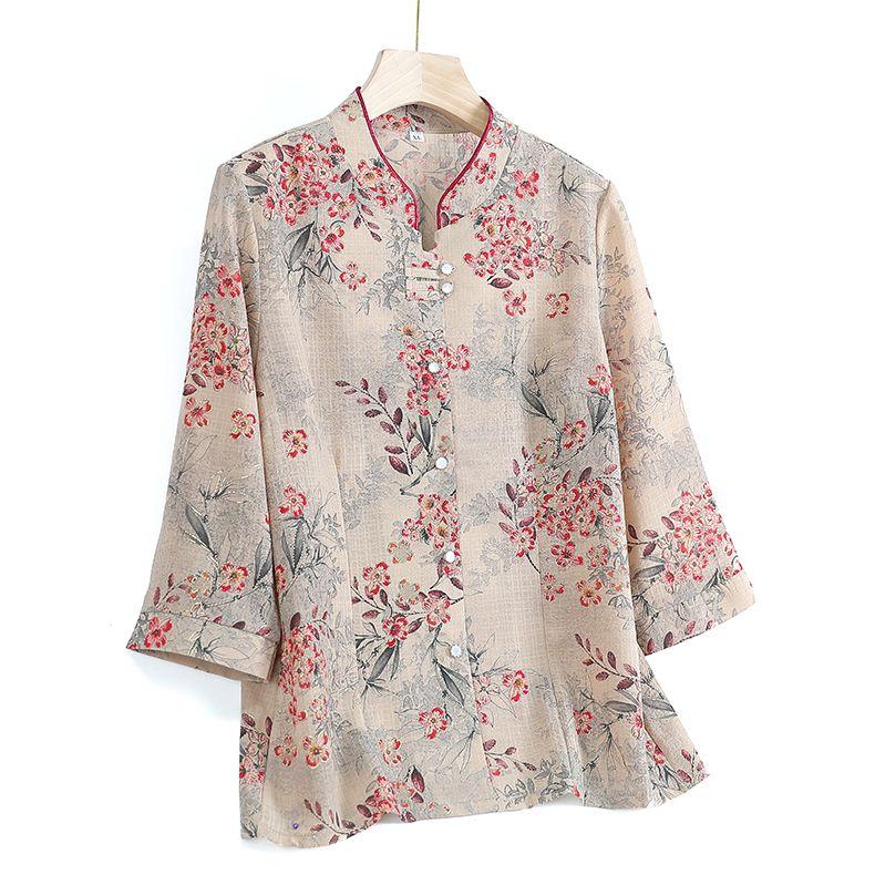 2 Piece Summer Outfit for Elderly Mom Simple Sleeve Shirt Set Lightweight Comfortable Women Clothing
