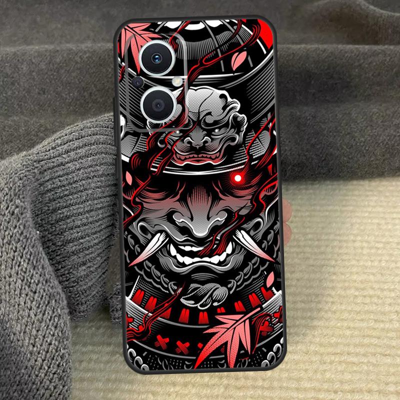 Samurai Mask Demon Phone Case For OPPO Reno 12 F 13 11 8T 7 8 10 Pro OPPO Find X8 Pro X6 Pro X3 X5 Lite Cover