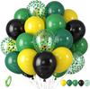 12inch-35pcs Green Blue Gold Latex Balloon Set with Confetti, Suitable for Weddings, Birthdays, Popular Parties, Bridal Showers