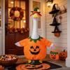 Three Piece Set Porch Goose Costume Bright Orange Lawn Statue Clothing Festival Display
