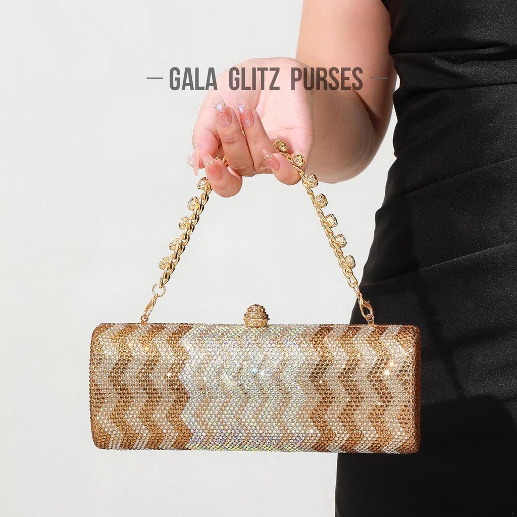 Elegant Evening Rhinestone Clutch: Crystal Diamond Party and Wedding Bag for Ladies - European and American Style