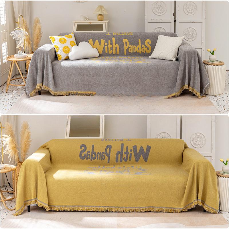 Universal Sofa Cover Towel All InJUEusive Four Seasons No Need Measurement Simple Nordic Blanket for Couch