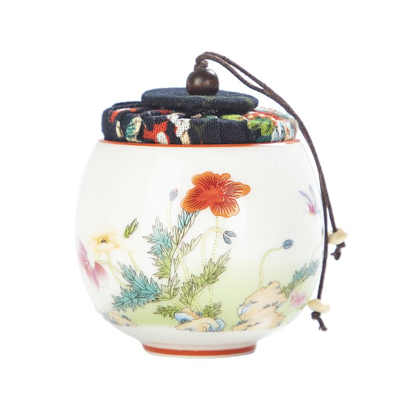 Yangzhi Jade Porcelain Shadow Green Small Tea Canister Hand-painted Landscape Non-spill Cup Kung Fu Tea Set Tea Cup