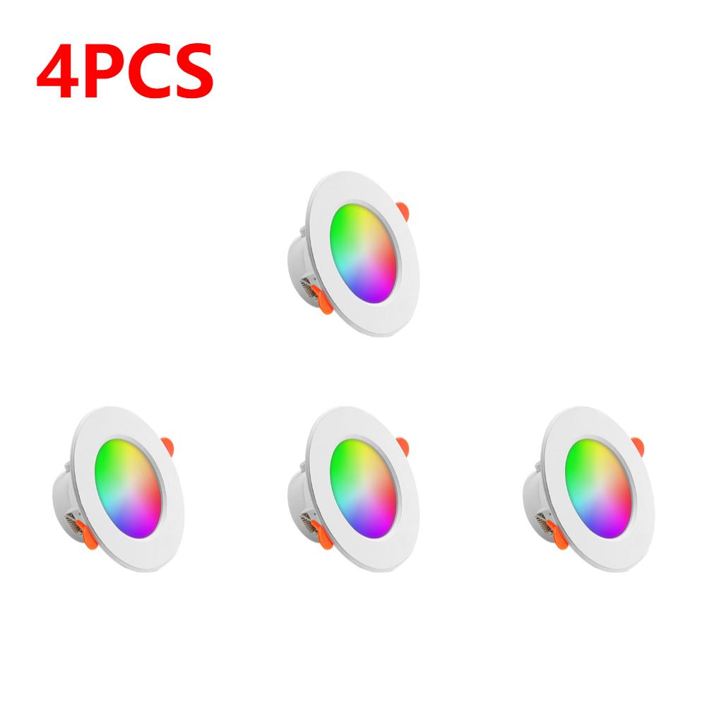 1-10PCS RGB LED Downlight 10W Tuya Bluetooth Smart Ceiling Light GB+CW+WW Dimmable Spotlight Voice Control for Alexa Google Home
