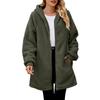 Winter New Loose Fuzzy Plush Women's Long Sleeve Hooded Zip Up Cardigan Coat for Europe America
