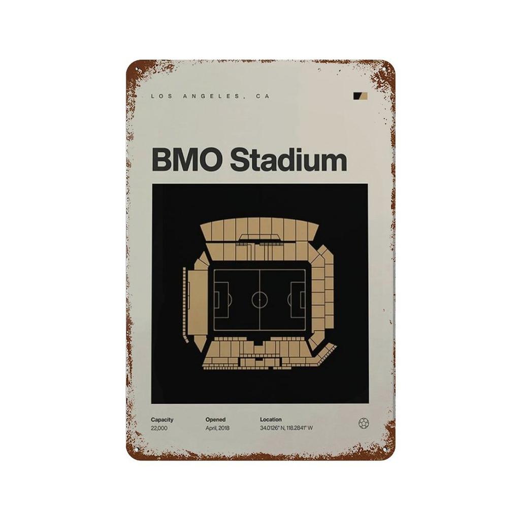 Vintage Metal Posters Signs Modern Famous Football Stadium Nordic Style Wall Art Poster for Living Bar