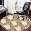 1PC Hedgehog Pattern Office Round Area Rug, Mat Suitable For Office, Under Office Chairs Bedroom Living Room Home Decor, Room Deco