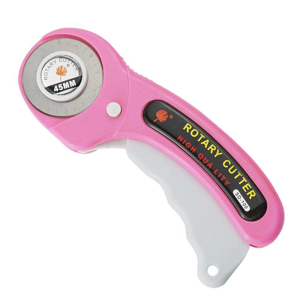 

45MM Rotary Cutter Cutting Tool Leather Craft with Ergonomic Handle Circular Blade DIY Fabric Paper Patchworking Sewing Tool