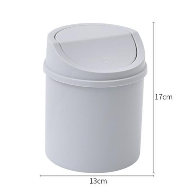 Mini Desktop Bin Small Trash Can Tube with Cover Bedroom Trash Can Garbage Can Clean Workspace Storage Box Home Desk Dustbin