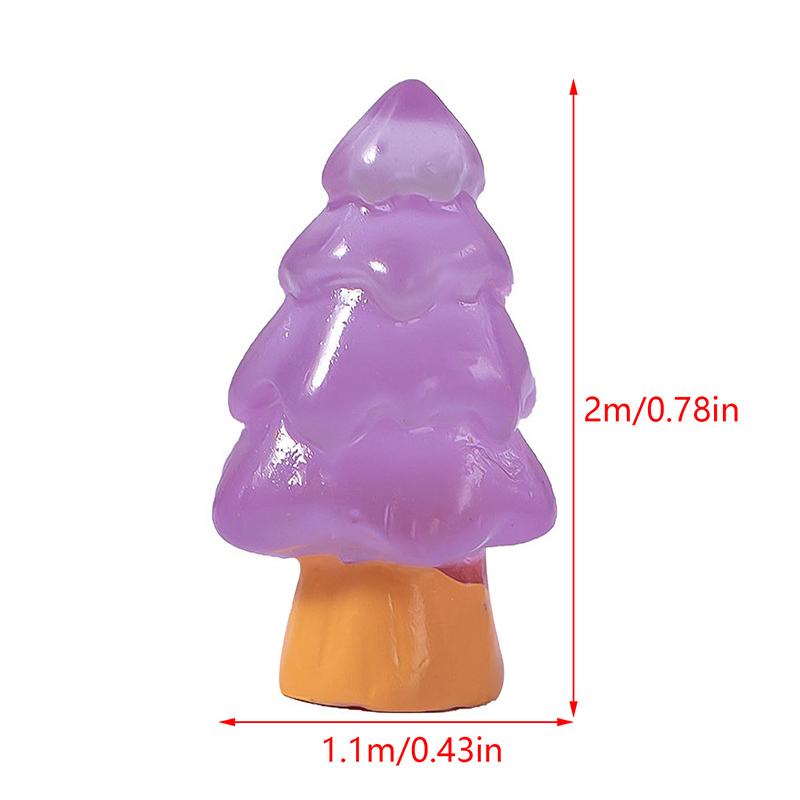 5Pcs Luminous Christmas Tree Ornament Mini Color Pine Tree Micro Landscape Decoration Dollhouse Miniature Toy