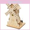 Individuell gestaltbares elektrisches Windmühlenhaus aus Holz – DIY-STEM-Lernspielzeug für Schüler
