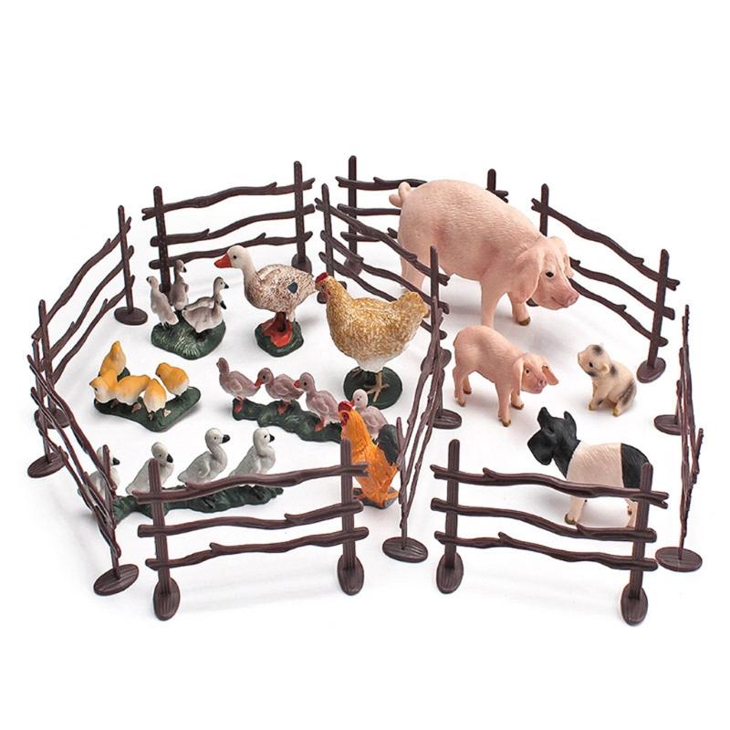 10Pcs Farmhouse Decoration Miniature Scene Fences Set for Doll House Furniture DIY Role for Play Accs Kids Interaction F