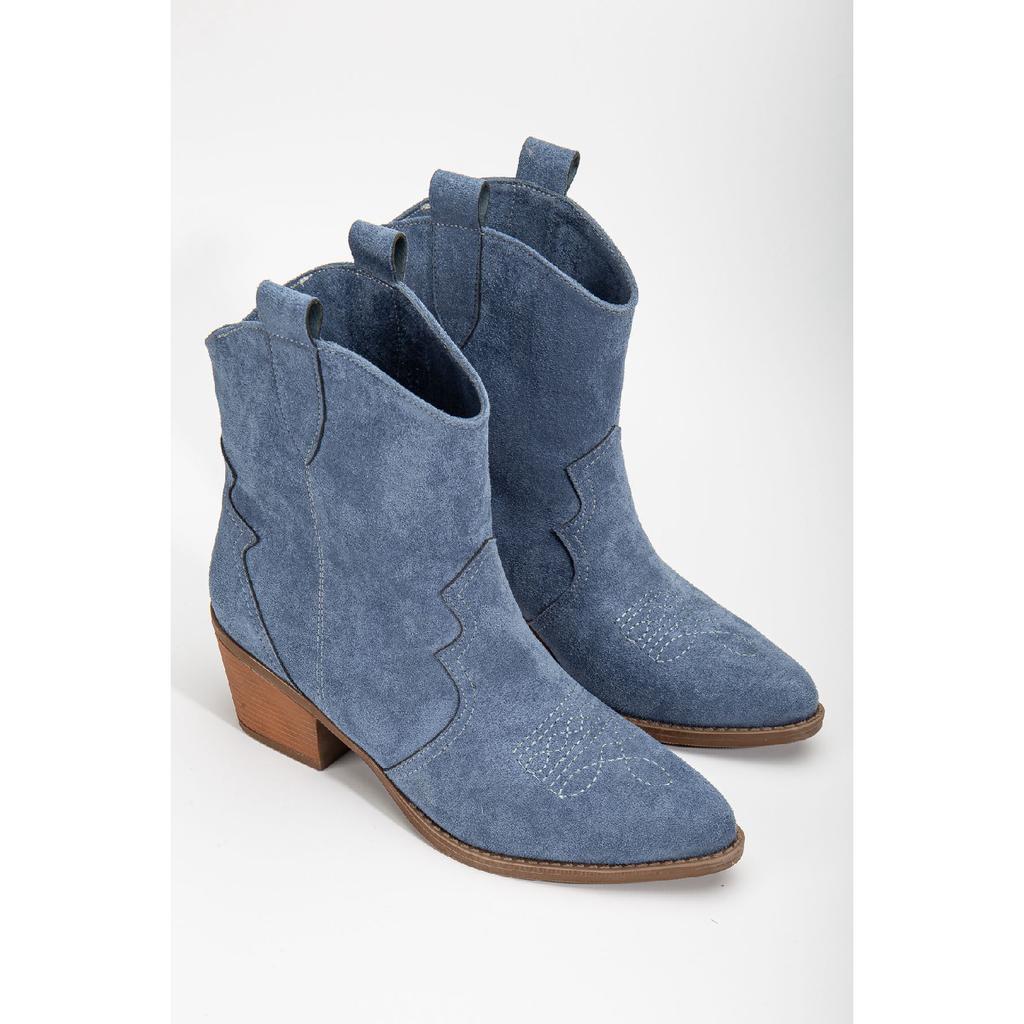 Krémové hnědé béžové matné semišové západní kovbojské boty