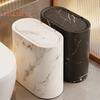 Modern Waste Basket Large Capacity Marble Pattern Trash Can Multi-Purpose Use Bathroom Narrow Small Garbage Bin with Lid