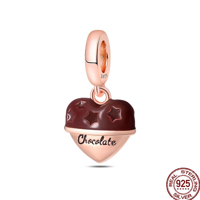 Copper Dessert Afternoon Tea Series Pink Zircon Sweets Playground Series Suitable Fit Pan Original Bracelet Diy