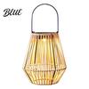 Decorative Solar Light Waterproof Eco-friendly Lantern Faux Outdoor Rattan Woven Light Rustic Lantern Powered Hanging for Garden Balcony Patio