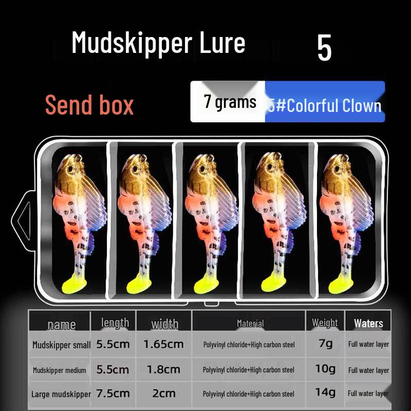 Mudskipper Anti-Snag T-Tail Soft Bait Lure for Bass, Catfish, Blackfish & Mandarin Fish