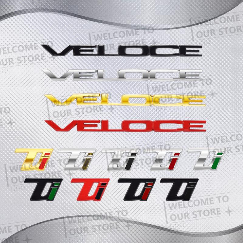 Autoaufkleber VELOCE TI 3D Metall Logo Abzeichen Aufkleber Heckklappen Emblem Für Alfa Romeo Stelvio Mito Giulietta Giulia Brera ZubehörJD3