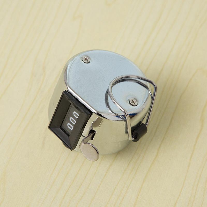 1Pc Metal Pure Mechanical Counter Pointer Student Movement Count 4-digit Hand Counter