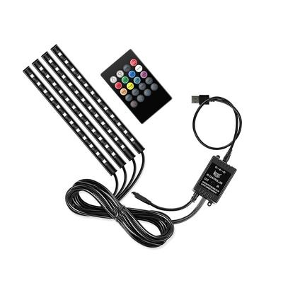 48 LED Car Interior Ambient Foot Light Music App Control Auto RGB Atmosphere Decorative Lamps  With USB Wireless Remote