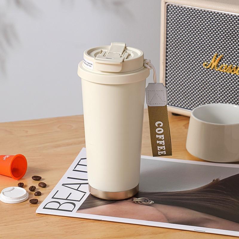Light Luxury High-grade Water-sensitive Cup Stainless Steel Portable Coffee Cup Large Capacity High Value Niche Thermal Insulation Kettle