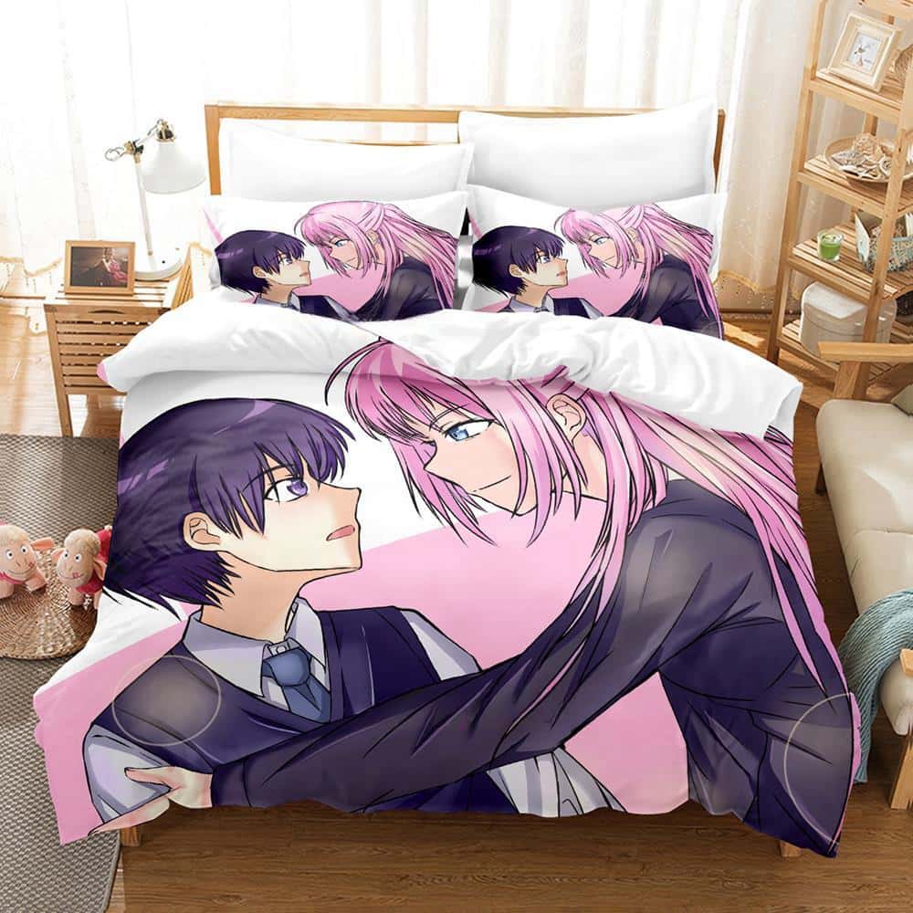 New Shikimori's Not Just a Cutie Bedding Set Cartoon Anime Three-piece Set Adult Kid Bedroom Duvet Cover Sets 3D Kawaii Girls