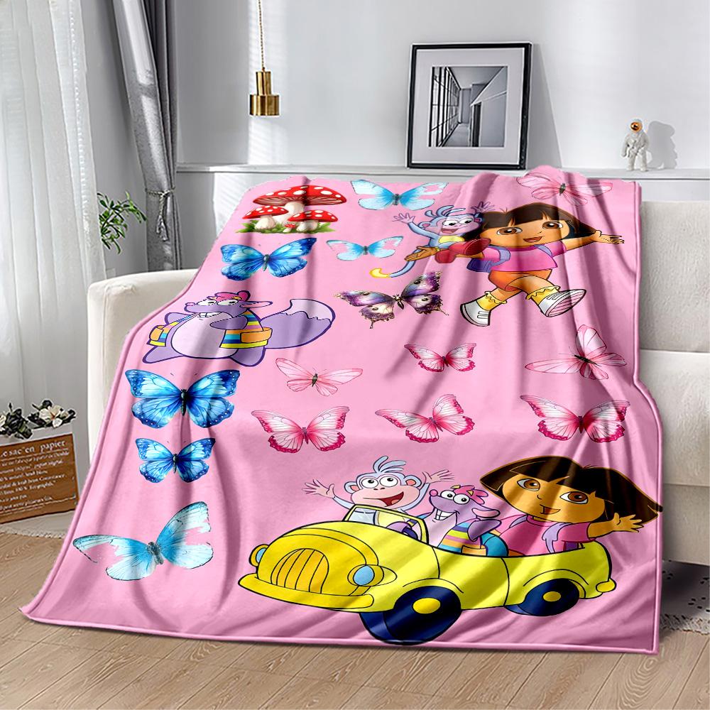 Dora Explorer Blanket Warmthful Decor Perfect for Sofa Office Bed Four Seasons Universal Digital Print Ideal Gift for Friends Family Couples Picnic