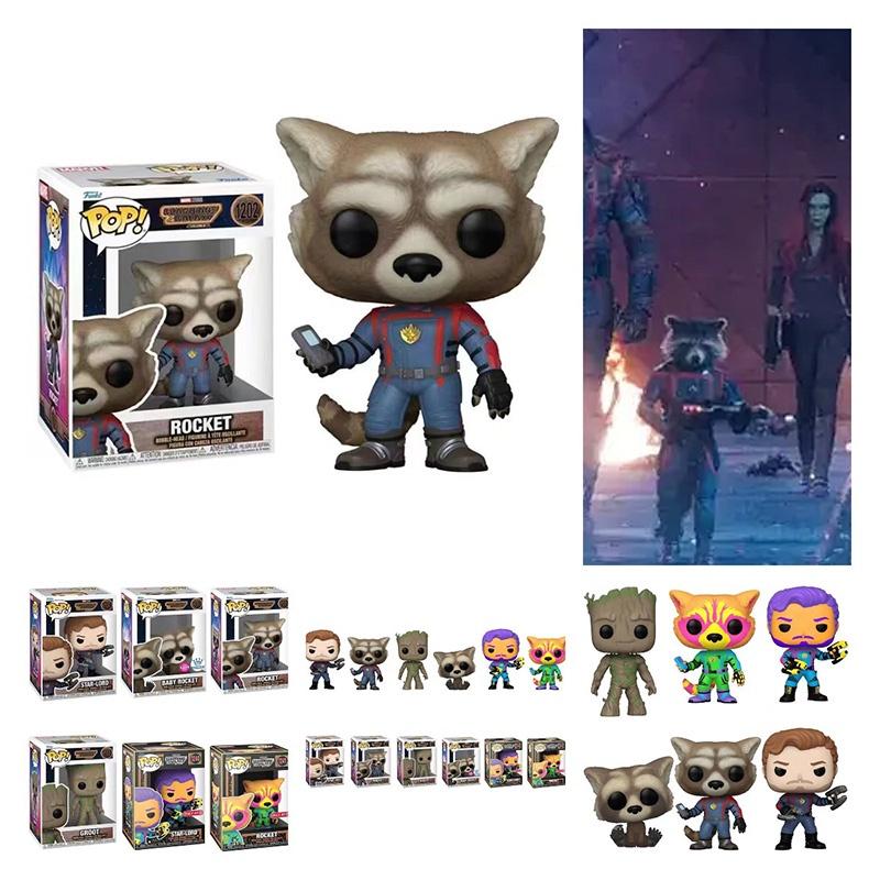 Pvc Material Guardians Of The Galaxy 3 Figures Rocket And Groot Pops