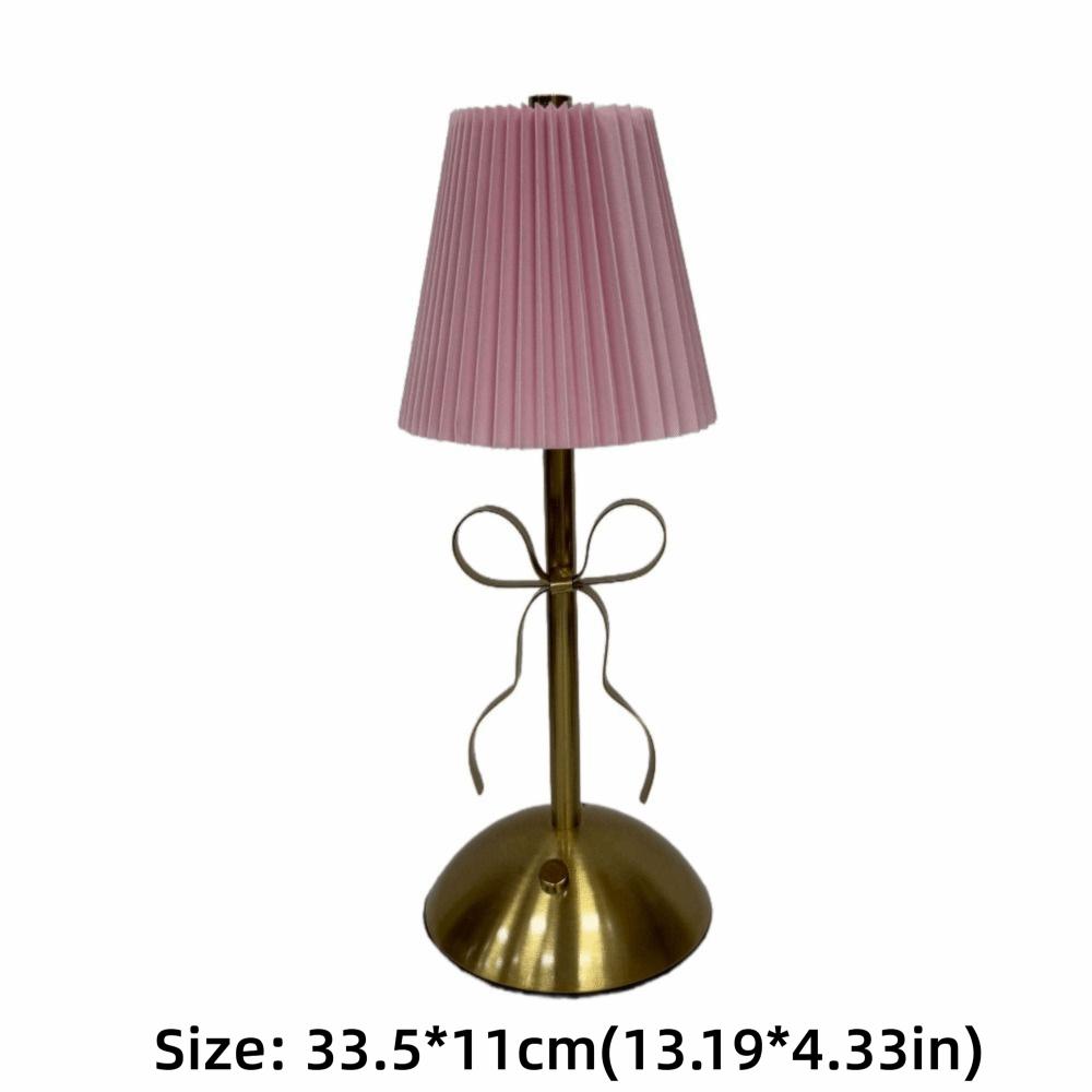 Fabric Shade Bow Table Lamp Decorative LED Desk Lamp Creative Atmosphere Night Light  Bedroom