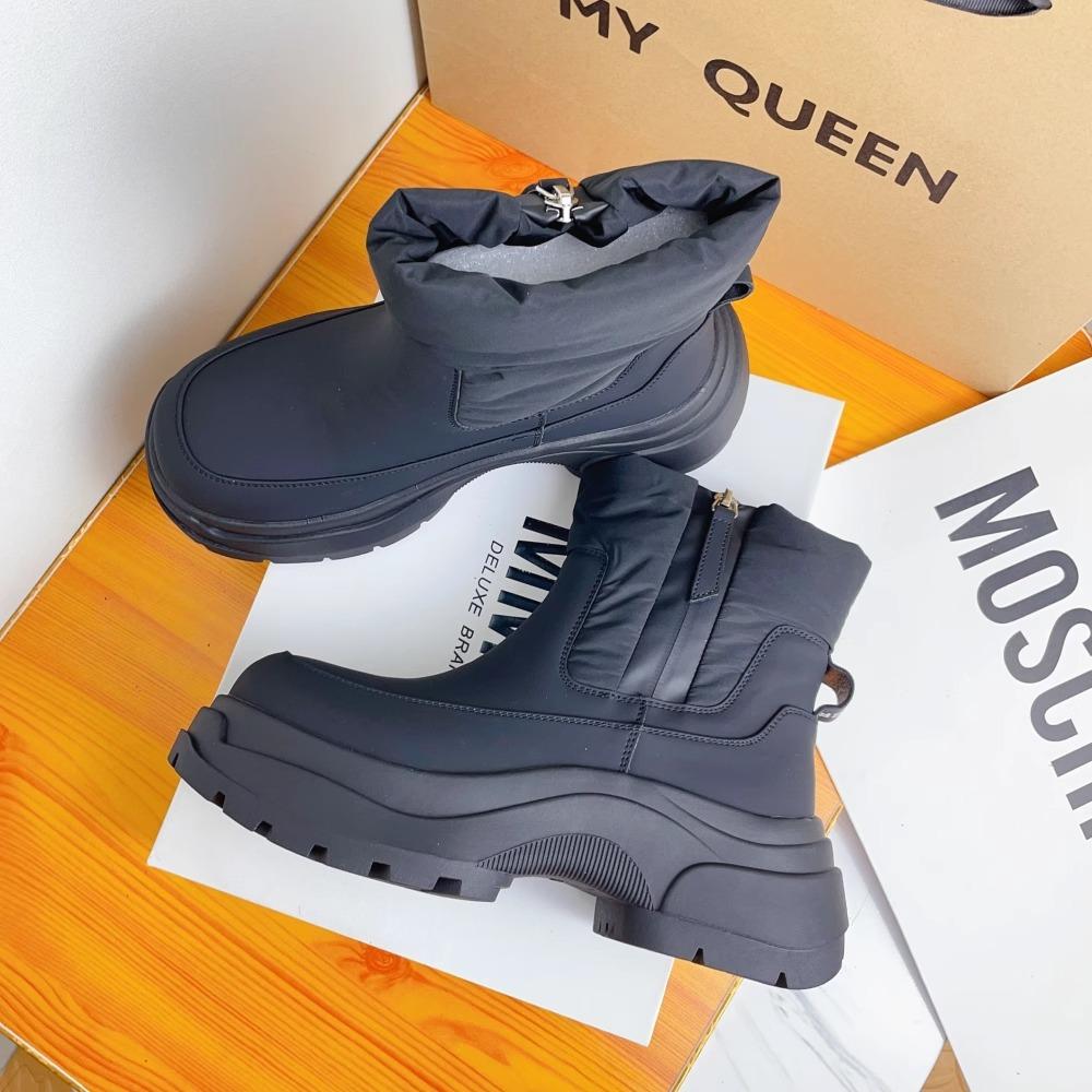 Fleece snow boots women's autumn and winter new versatile waterproof warm down boots thickened short boots cotton shoes