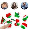 10/30/50Pcs Christmas Mini Keychain Fidget Toys Santa Claus Push Bubbles Sensory Toys Merry Christmas Gifts For Kids Adult