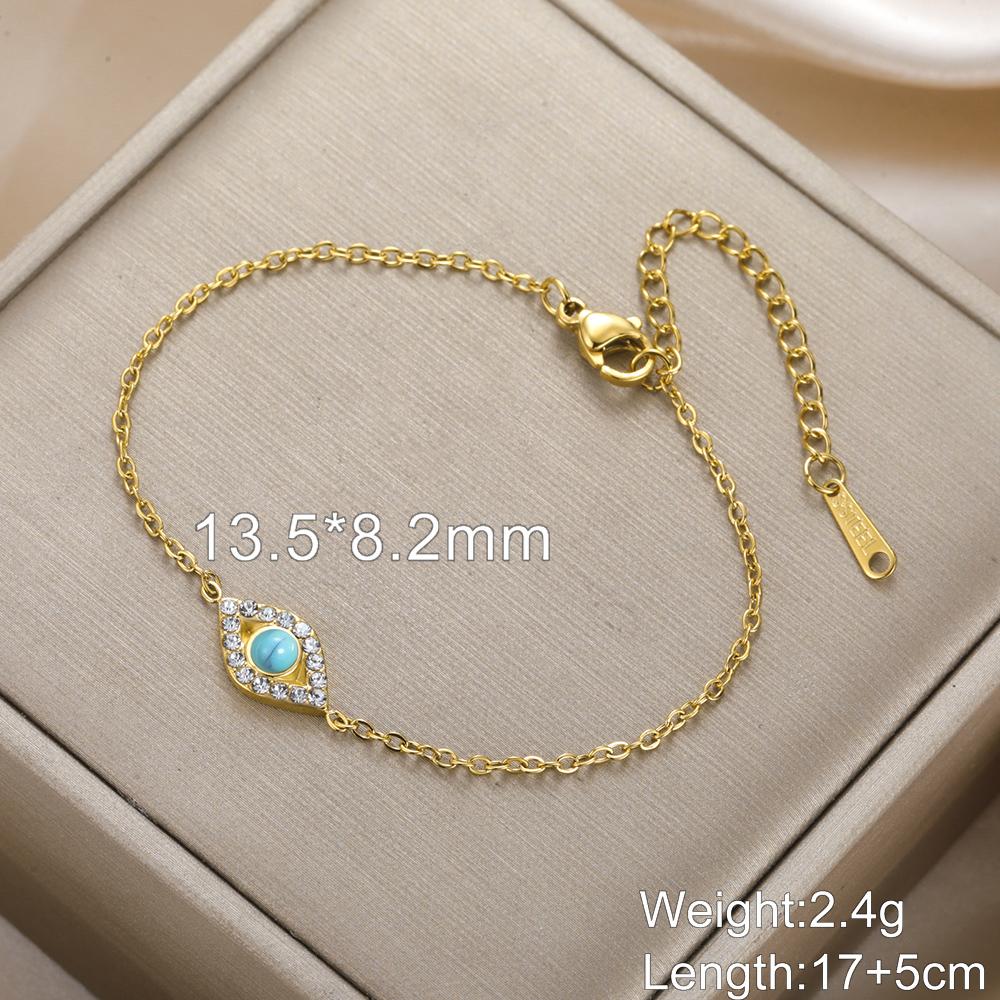 Dawapara Evil Eye Bracelets for Women Protection Good Luck Charm Greek Evil Eye Bracelet Stainless Steel Jewelry