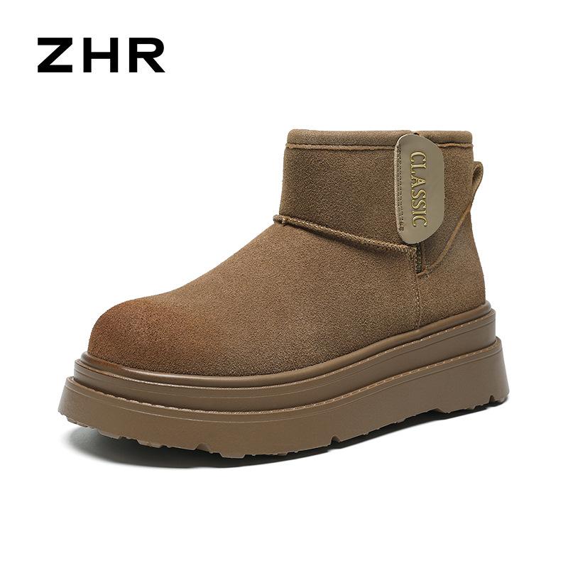 ZHR is velvet and thickened snow boots for women, warm and waterproof thick-soled cotton shoes for winter women's shoes.