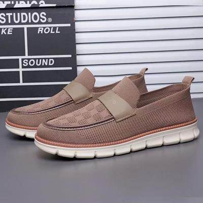 Shoes Men's Breathable Light Luxury Soft-soled Casual Shoes Fly-woven Mesh One-pedal Lazy Shoes Light and Versatile Loafers Men's Shoes
