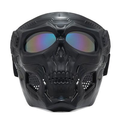 Motorcycle Skull Mask, Outdoor Riding Windproof and Dustproof Belt with Goggles Mask for Men Women