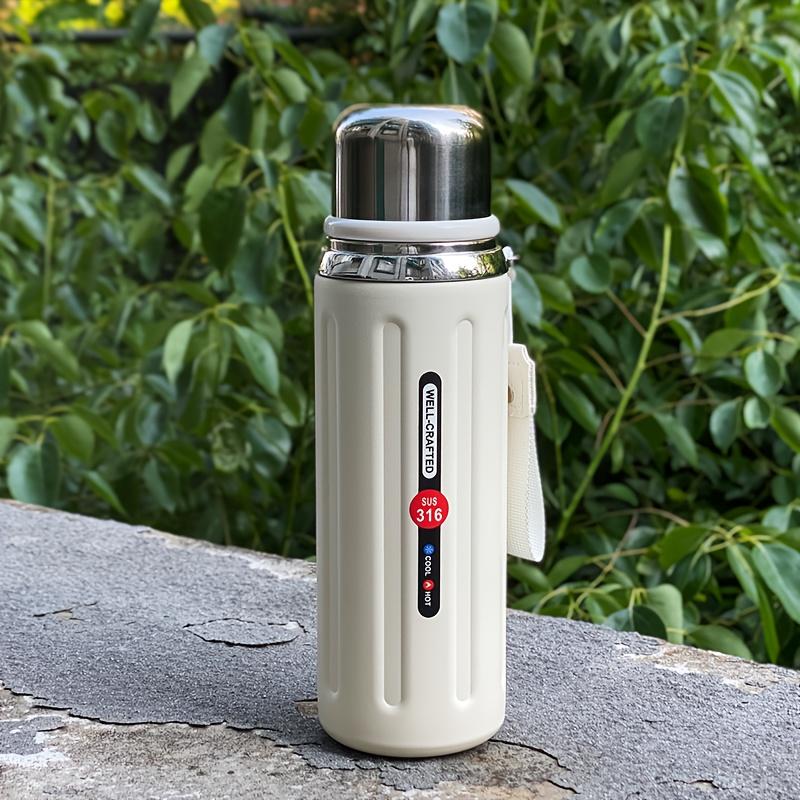 

1pc Double-Wall Vacuum Cup - Stainless Steel Reusable Insulated Water Bottle with Flip-Top Lid for Outdoor Gym Camping Office 600ml