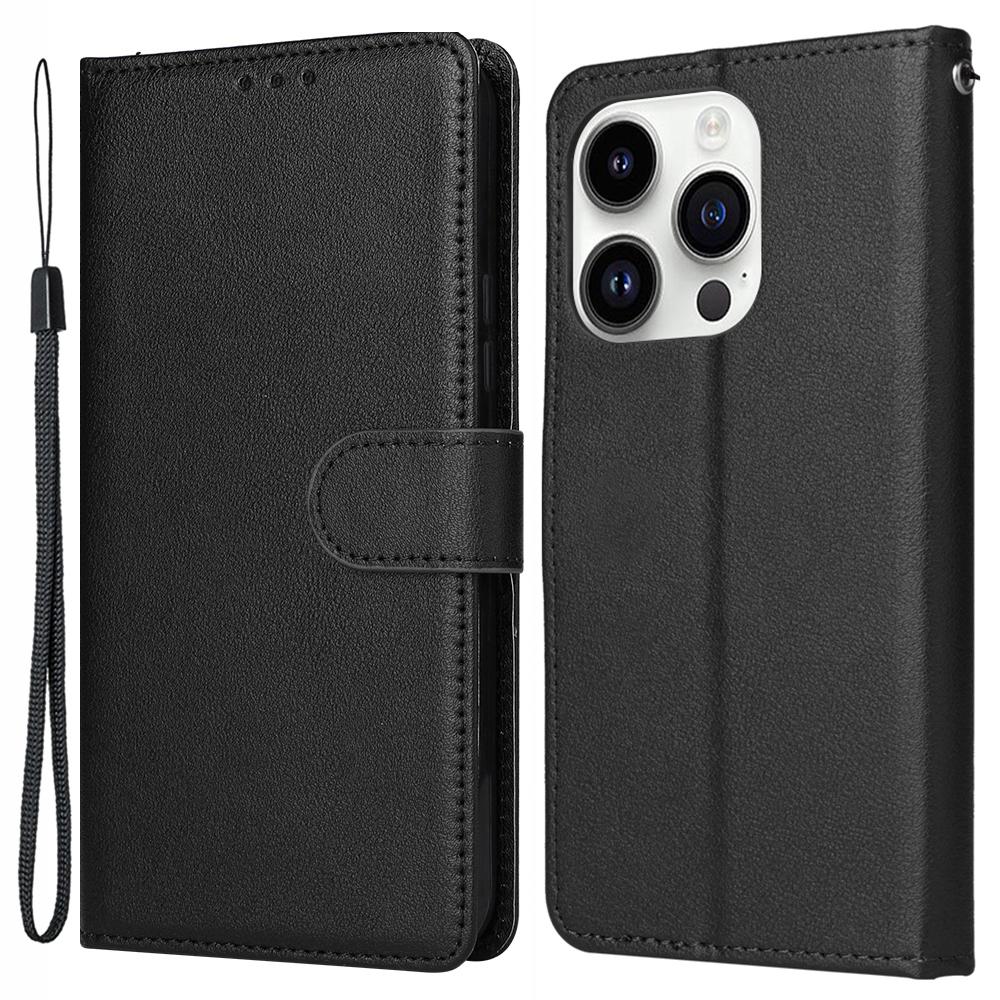 For iPhone 14 Pro Max Case PU Leather+TPU Phone Cover with Wallet Stand