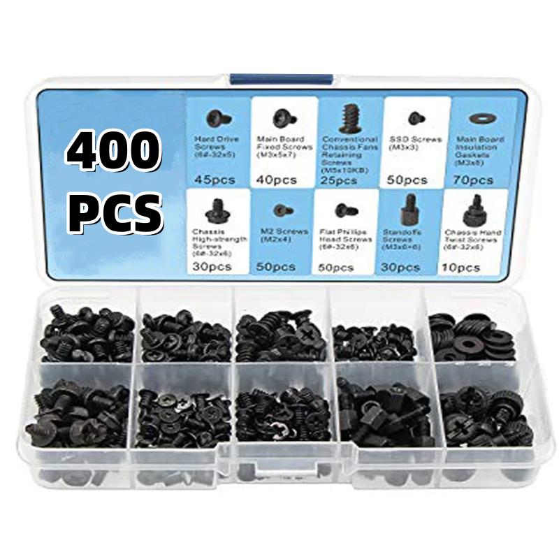 

Набор из 400 штук винтов, болтов и стоек для сборки/ремонта компьютерного корпуса ПК, жесткого диска, вентилятора, материнской платы, блока питания и сервера