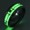 Modischer Leuchtender Herzschlag-Ring für Damen Herren Fluoreszierende Ringe Herz Leuchtet im Dunkeln Edelstahl Partnerring Schmuck Geschenk