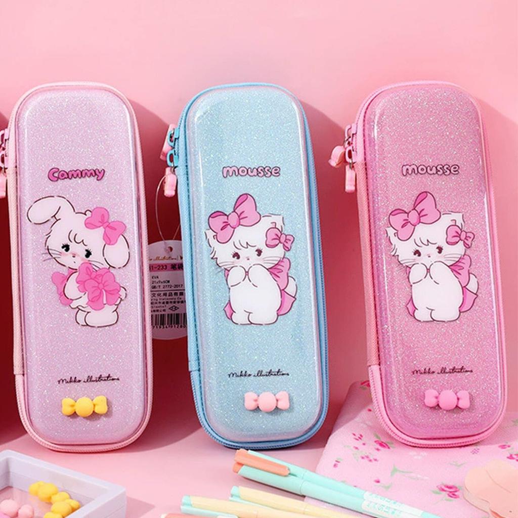 Large Capacity Pencil Pen Pencil Holder for Elementary School Students and Cute Multifunctional Large Capacity Pouch with Small Organizer for Writing