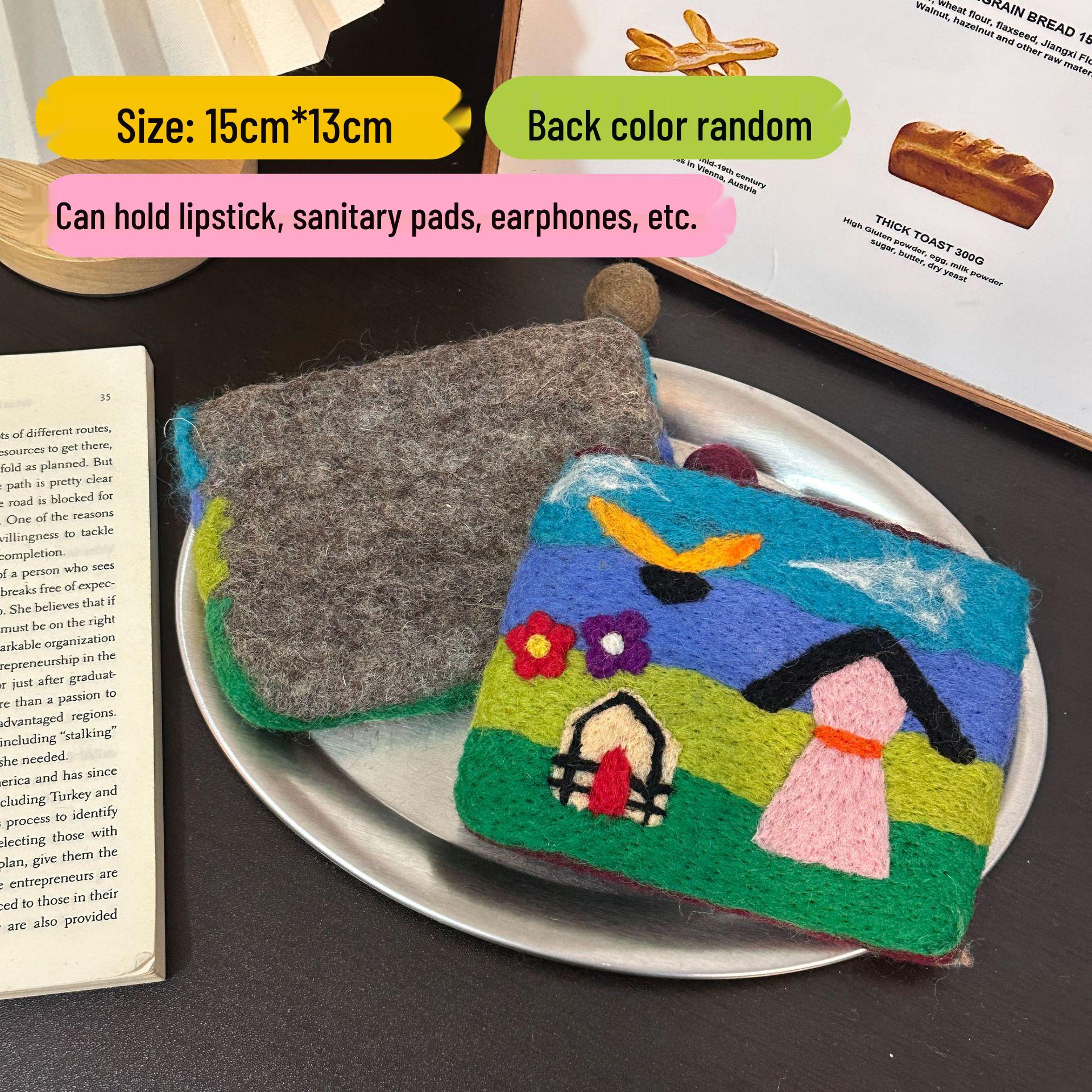 

Сумка ручной работы из войлока с мультяшным дизайном для хранения и визитница