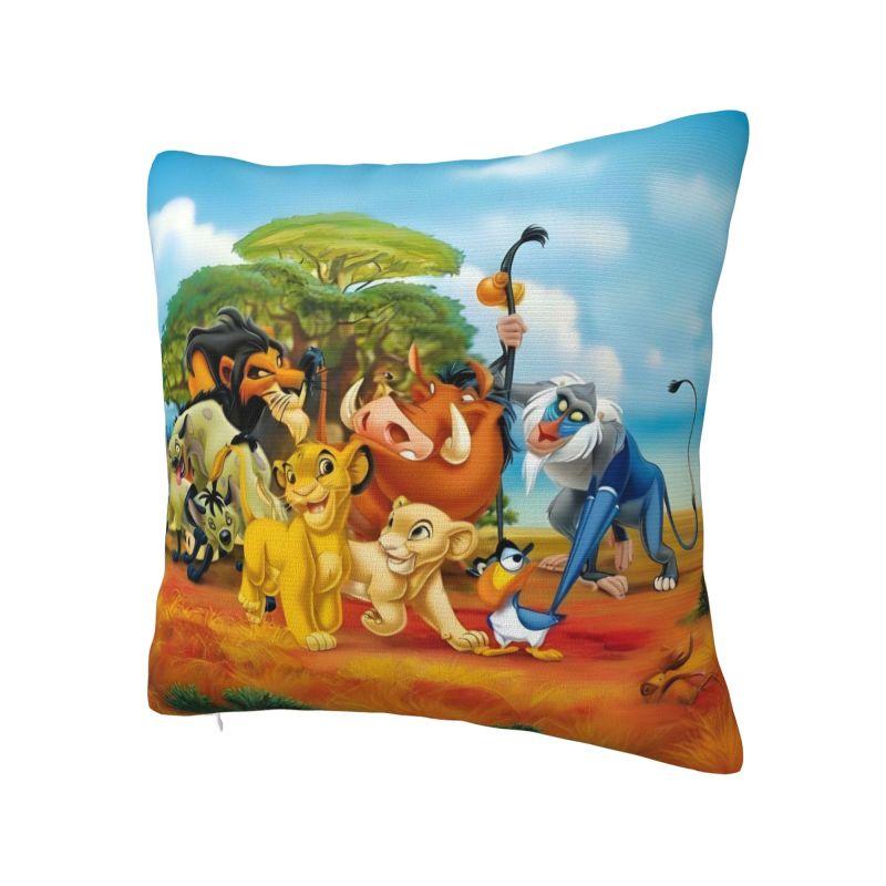 Custom Disney The Lion King Cartoon Pillow Case 45x45cm for Living Room Anime Kawaii Luxury Cushion Cover Velvet Pillowcase