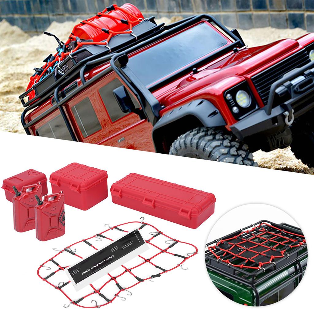 Simulated Decoration Luggage Net Suitcase Fuel Tanks Kit for 1/8 1/10 Model Crawler RC Car