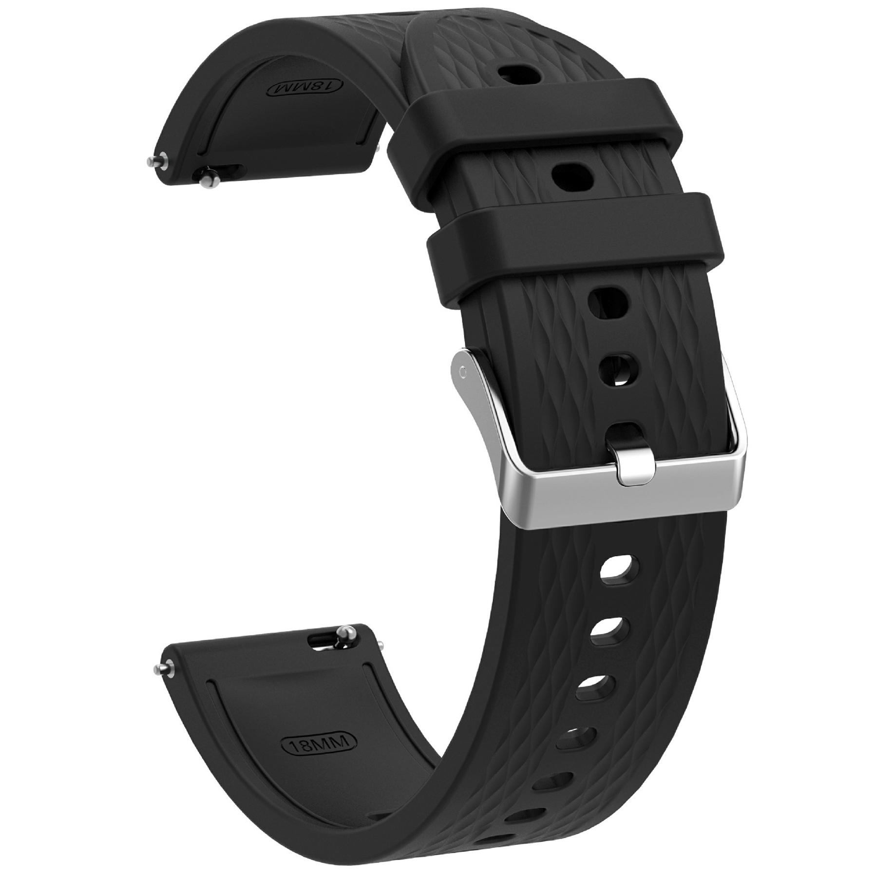 

For Oppo Watch X2 Mini Watch Band 18mm Rhombic Texture Silicone Wrist Strap Black