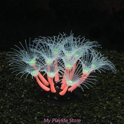 1 ks silikonový svítící umělý korálový rybiček dekorace Září ve tmě Falešný korálový ornament akvárium podvodní dekorační rostlina