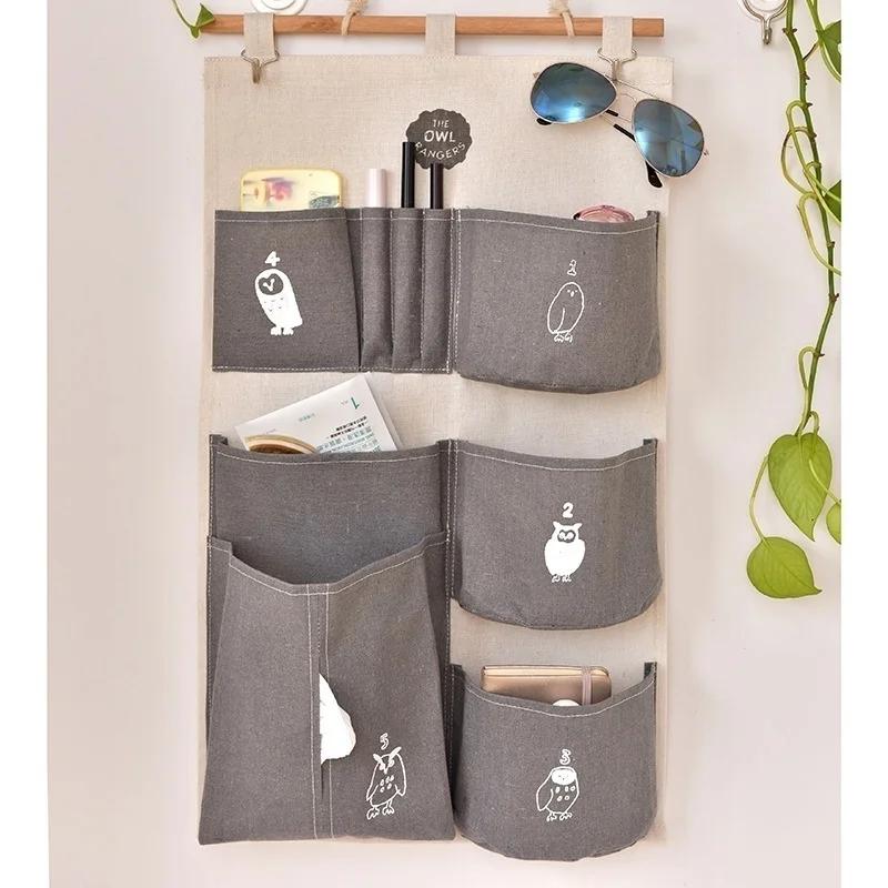 Practical 9 Pockets Wall Hanging Storage Bag Organizer Toys Container Decor Pocket Pouch