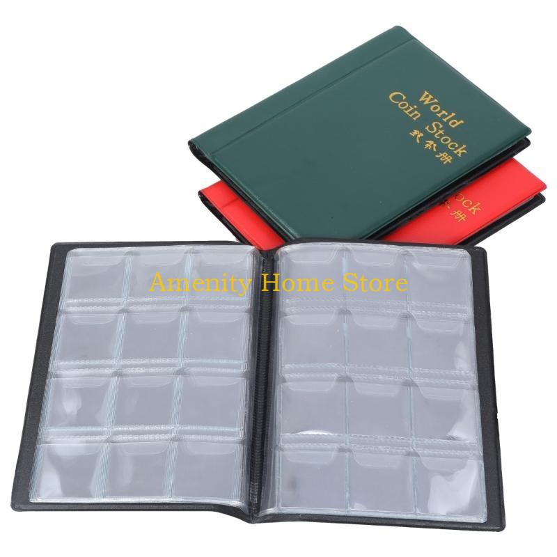 F26C Coin Album, 10 Pages Storage Sheets with 120 Coins Pockets Penny Collection Book Mini Money Collecting Holder for Coin