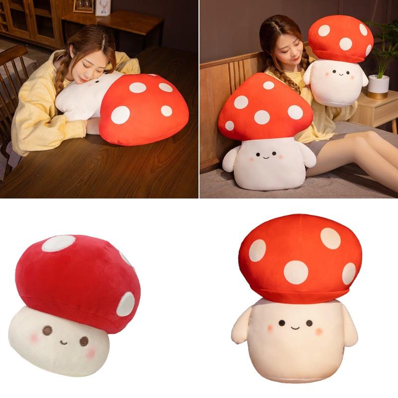 Mushroom Cute Plush Doll Long Sleep Pillow Cushion Hand Warmer Kids Decor Gift